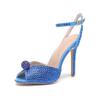 Fashion 2025New Style Rhinestone Sequined Peep Toe Women Gladiator Sandals Summer Elegant High Heels Crystal Wedding Banquet Bridal Shoe