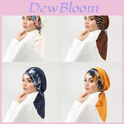 Ladies Fashion Headscarf With Floral Patchwork And Curved Design For Casual Wear