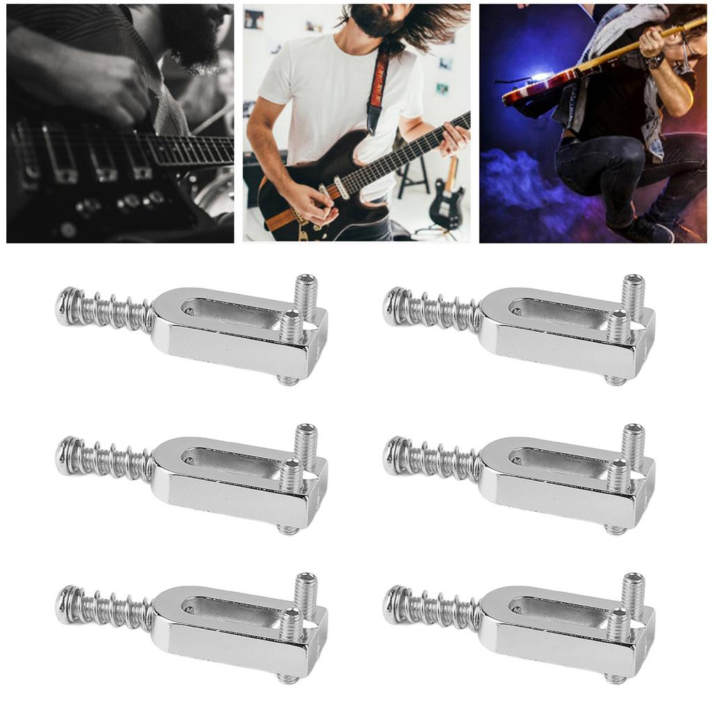 6Pcs Electric Guitar Tremolo Bridge Saddle U Shaped String Tuning Screw Saddle Accessory