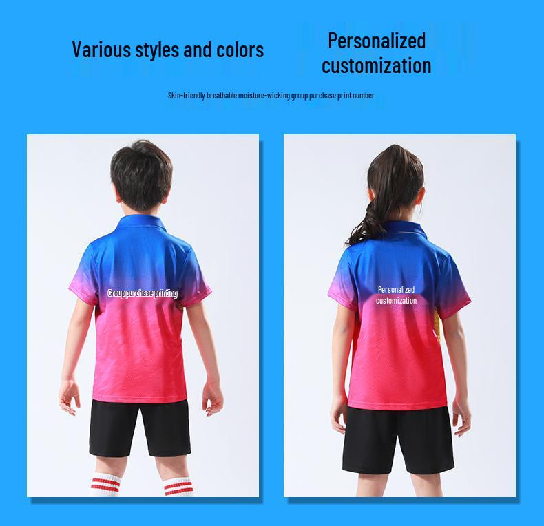 Children's Quick-Dry Table Tennis and Badminton Uniform Set for Student Competitions