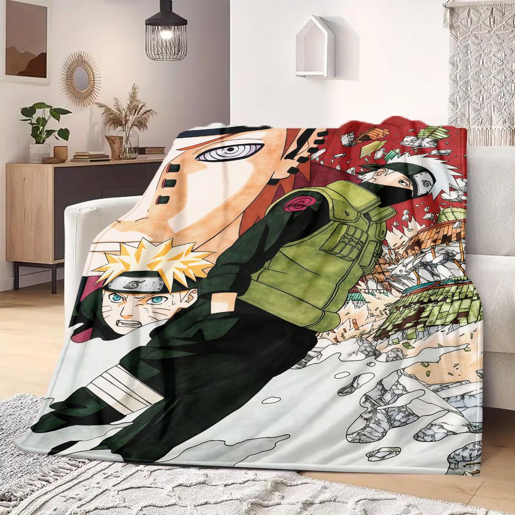 Naruto Cartoon Flannel Blanket Cool Printed Design Perfect For Home Sofa Chair Bed Travel Picnic -HE18