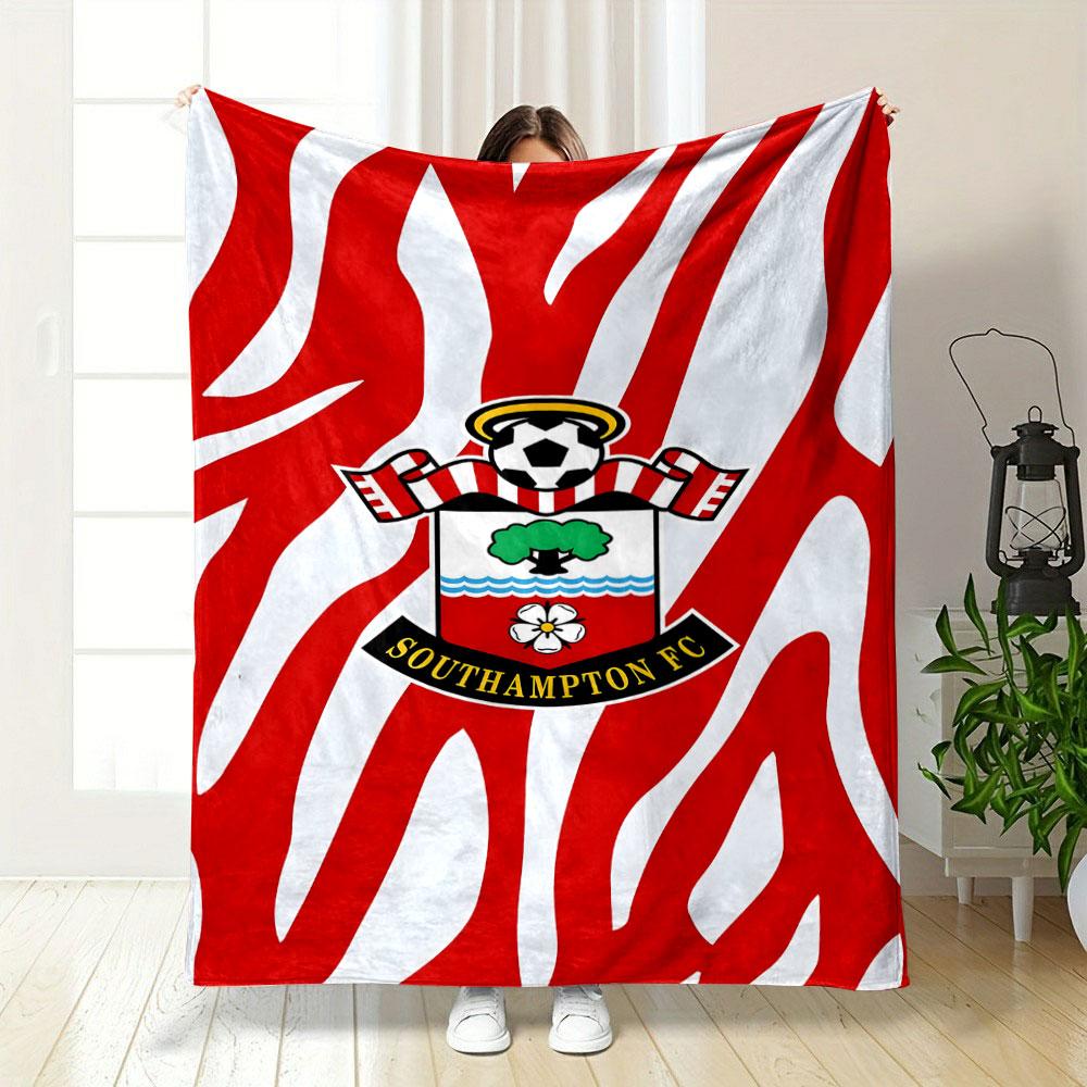 Southampton FC Logo Blanket Design Patterned Blanket, Flannel, Suitable for All Seasons, Home Decor, Warm and Cozy