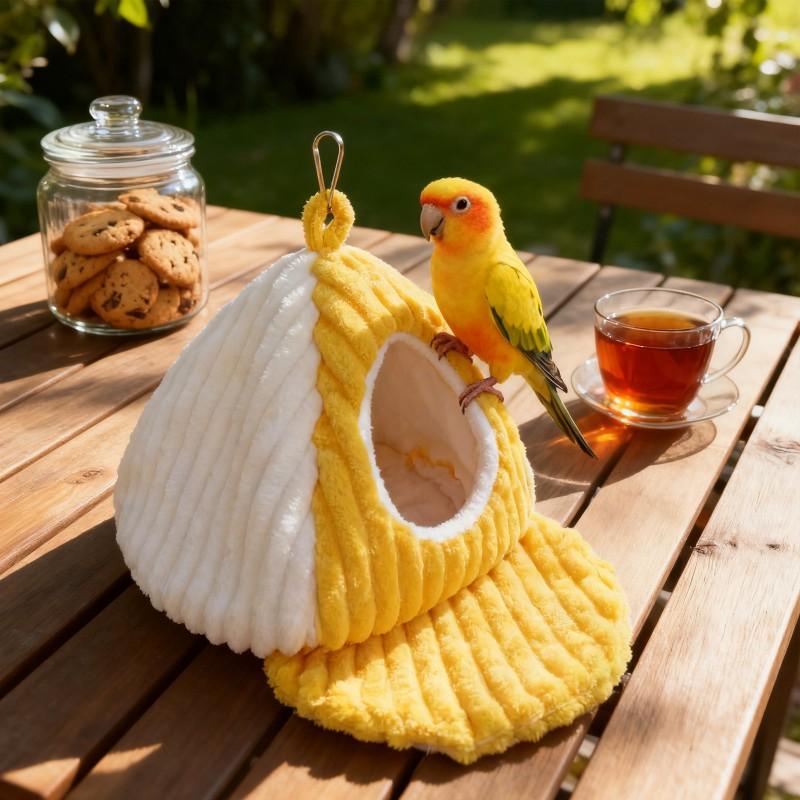 Cozy Fully Enclosed Bird Nest Bed Parakeets Budgies Cockatiels With Thick Fleece Lining Hanging Perch Sleep Bag