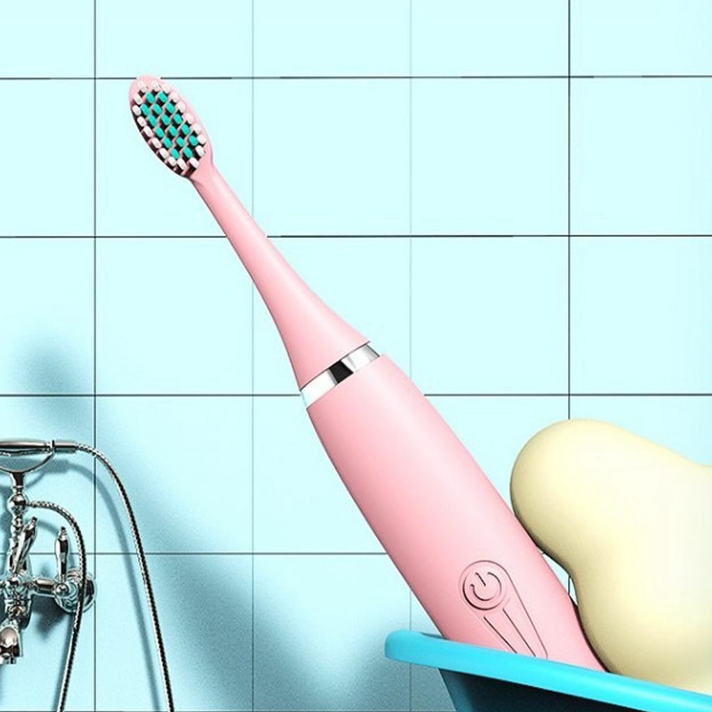 Kids Electric Toothbrush IP7 Waterproof Battery Powered Toothbrush Cute Bunny Pink Electric Toothbrush