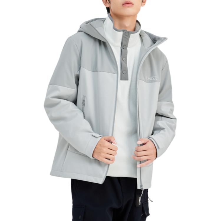 Skechers Outdoor Series Hooded Woven Comfortable Zip Jacket Men Jackets Purple Gray L424M040-0006
