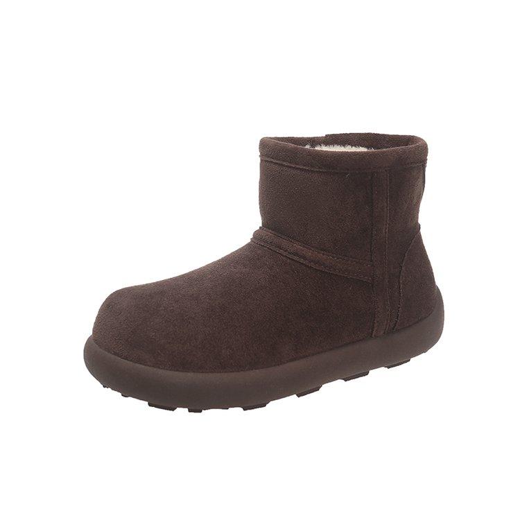 

Women Snow Boots Warm Plush Slip-on Solid Fashion Female Ankle Boot Ladies Winter Comfortable Shoes Non-slip 36 коричневый