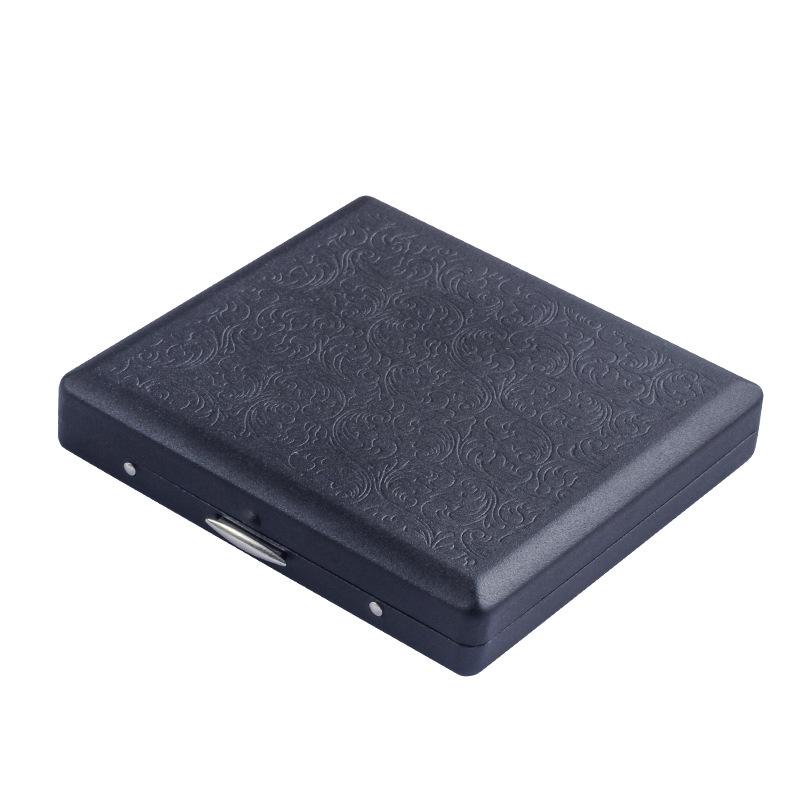 20-Piece Black Matte Metal Cigarette Case, Regular Size, Moisture-Proof & Pressure-Resistant, Minimalist Business Design for Men