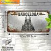 D Flat Barcelona Sagrada Familia Metalowy Znak Ścienny Antoni Gaud Ikoniczna Hiszpańska Architektura Replika x (xcm) Cata