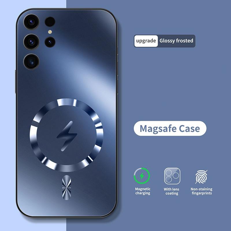 For Samsung Galaxy S26 Plus S26 Ultra Case Integrated magnetic light-absorbing fashion ice image frosted surface shock absorption box