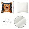 Vintage Floral Orange Cat Decorative Throw Pillow Covers Pattern Cushion Cover Suitable for Sofa Bedroom Car Pillow Cover