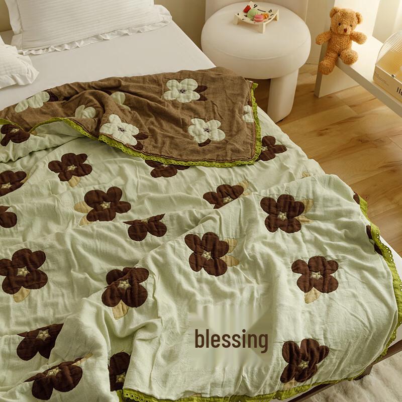 OEING Cartoon Children's 5-Layer Gauze Summer Puff Quilt