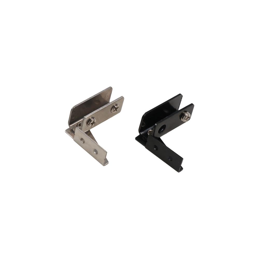 2Pcs Shaft Hinge Display Cabinet Hinge Non-Perforated Glass Clamp  Furniture Door Hinge Hardware