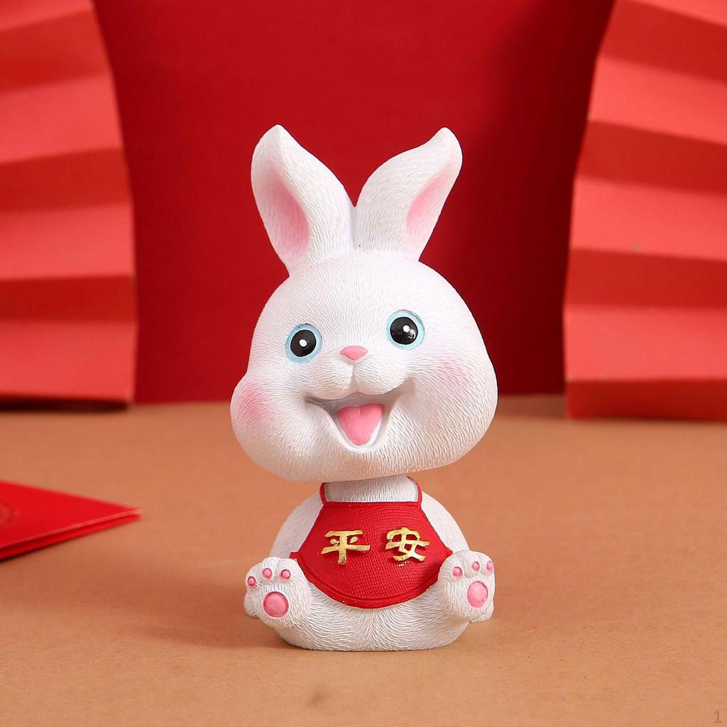 Statue Bunny Small Figurine for Office Cake Toppers Home Decor