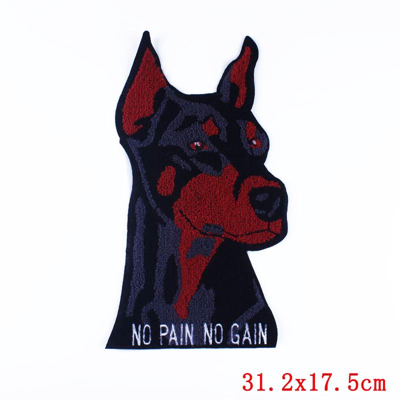 Punk Animal Large Embroidery Patch Iron On Patches For Clothing Thermoadhesive Patches On Clothes Sewing Patch For Jacket Back