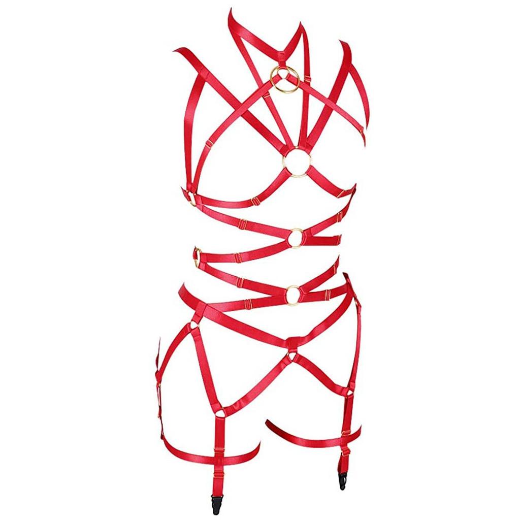 Women's Cropped Punk Harness Belt Stretch Stretch Gothic Garter Rave Sex Lingerie