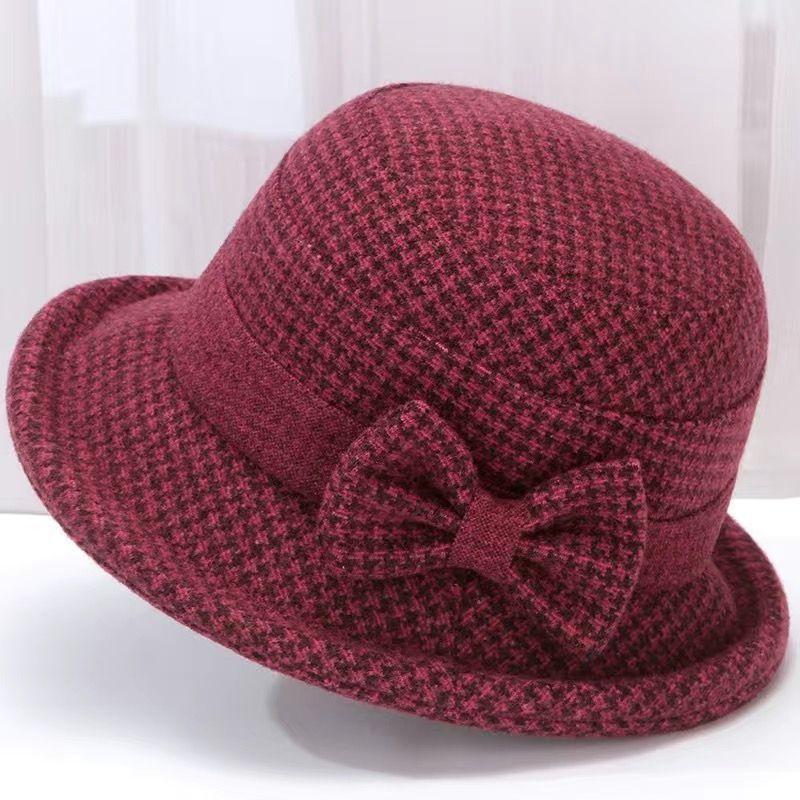 

Classic Womens Fall Outdoor Bucket Hat With Sun Protection For Senior Ladies бордовий