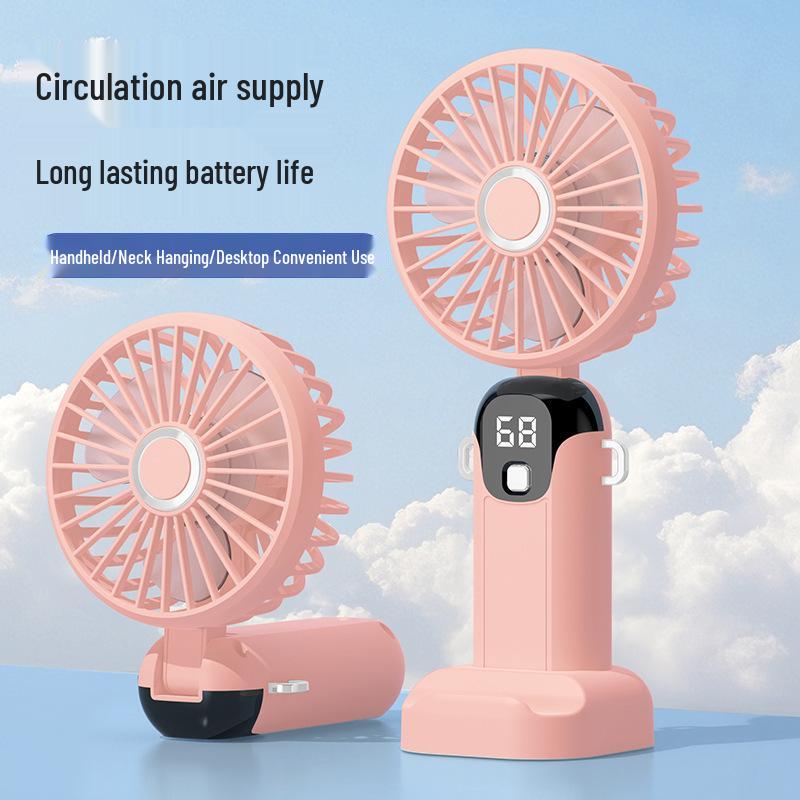 Foldable USB Portable Mini Electric Silent Fan with Digital Display