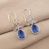 Natural Tanzanite Gemstone 925 Sterling Silver Jewelry Handmade Earrings 1.84" CE-27-4