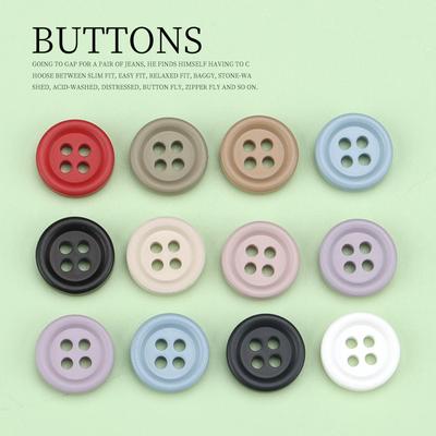 5pcs Color Round Edge Four Eyes Resin Buttons Buttons Shirt Accessories Women'S Shirts Versatile Clothes Decorative Buttons Small Buttons