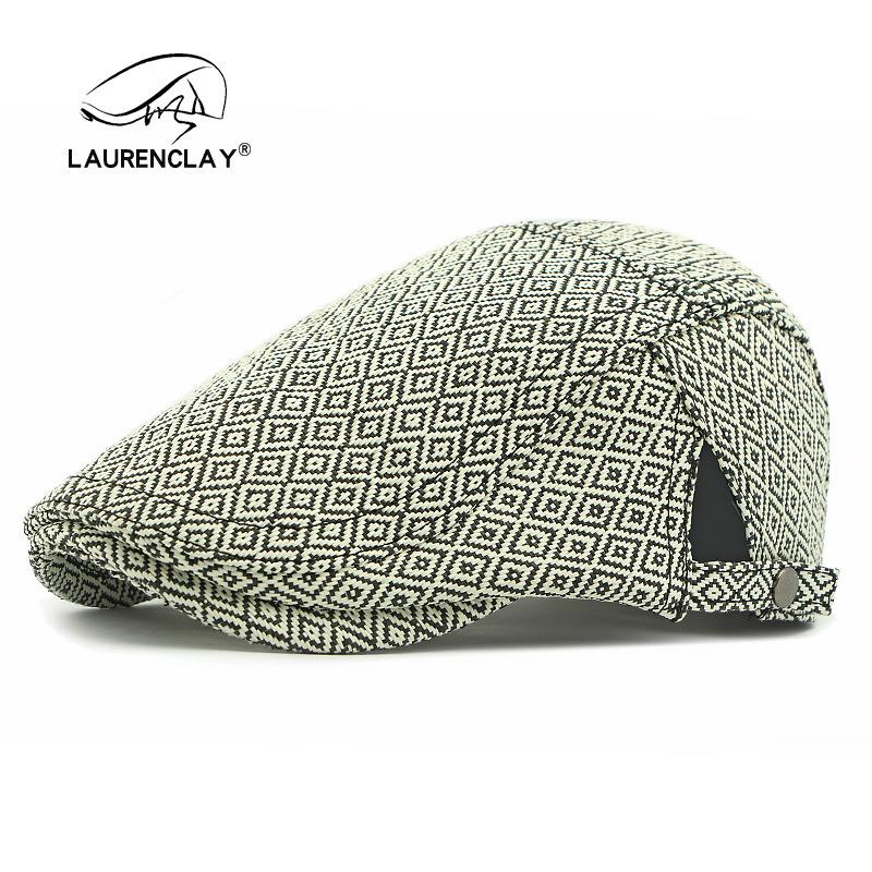 Men's Straw Hat Beret: Spring/Summer Sun Protection, Retro Duckbill Newsboy Cap.