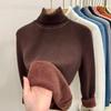 Winter Vintage Warm Thicken Sweater Women Korean Fashion Elegant Knitted Bottoming Shirt Female Solid Knitwear Casual Slim Tops 2026 New