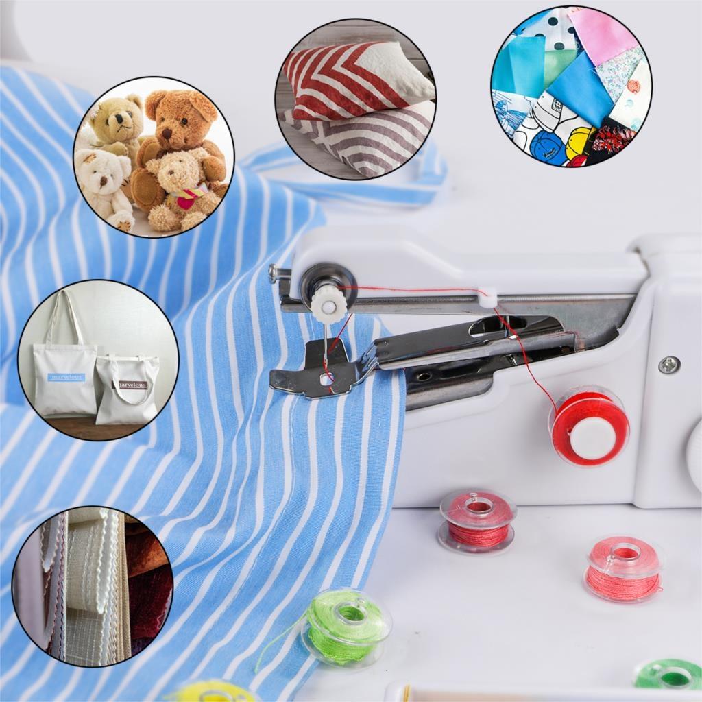 Portable Handheld Sewing Machines Kit Stitch Sew Needlework Cordless Clothes Fabrics Electric Sewing Machine with 27PCS Sewing