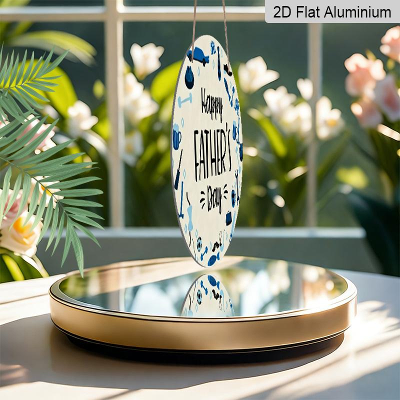 2D Flat, 1pc Charming Blue Tools Pattern Aluminum Wall Art Decor - Round Happy Father'S Day Sign, Classic Style, Indoor Hanging Plaque, Perfect Gift