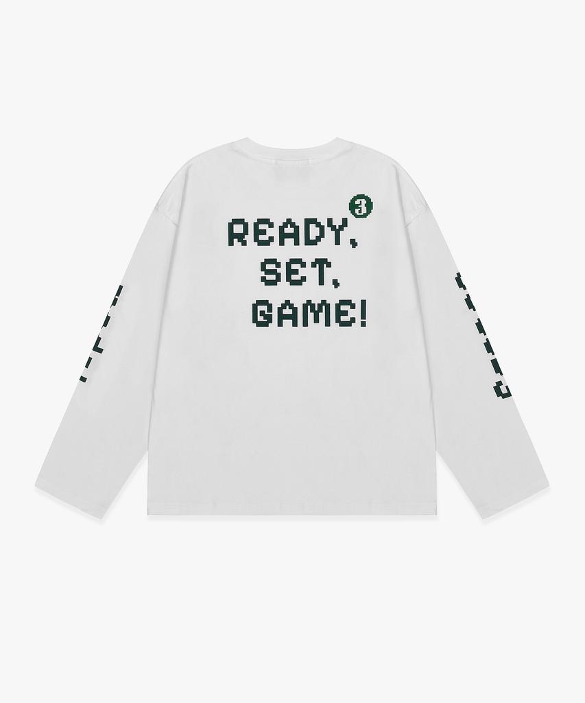 Teulimachi Tri Oversized Long Sleeve Print T-Shirt White