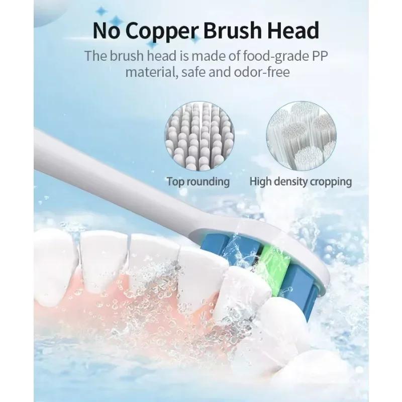 Electric Toothbrush USB Rechargeable Dental Electric Brush Automatic Ultrasonic IPX7 Waterpoof Toothbrush with 6 Brush Heads