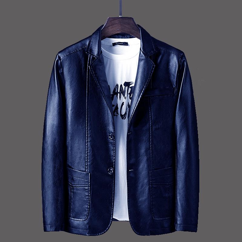2019 Men's PU Leather Jacket: Warm, Casual, Fashionable Spring/Autumn Wear