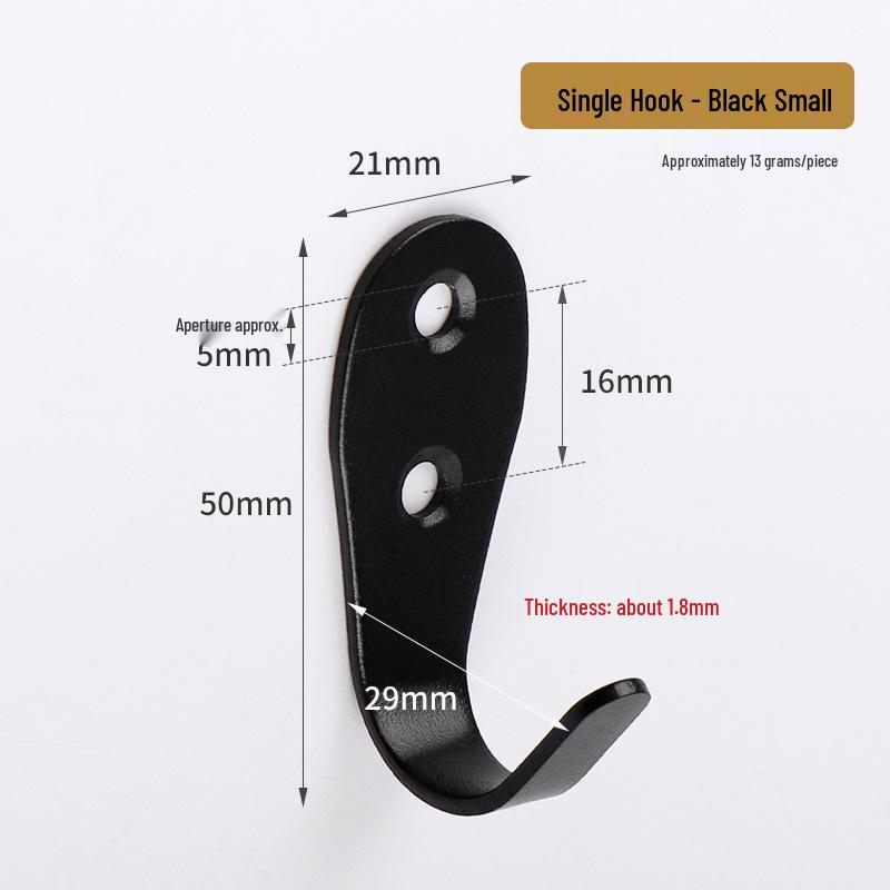 Jinrui Stainless Steel Black Bathroom Hook for Coats and Hats