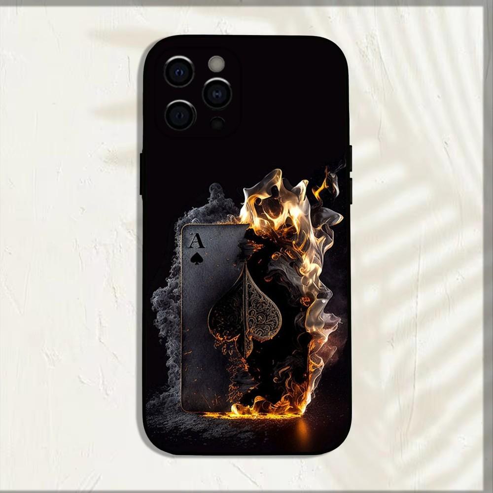 

Spades Poker Play Cards Ace Art Phone Case For Apple iPhone 15,14,13,12,11,Pro,X,XS,Max,XR,Plus,Mini Soft Black Cover iPhone11