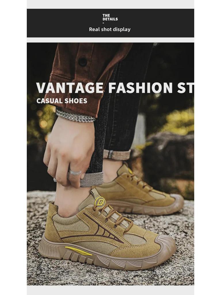Herren Verschleißfeste Atmungsaktive Rutschfeste Schuhe für Frühling/Herbst - Leicht, Stoßdämpfend, Vielseitiges Freizeit-Schuhwerk