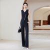 Women's Irregular Vest & Wide-Leg Pants Set
