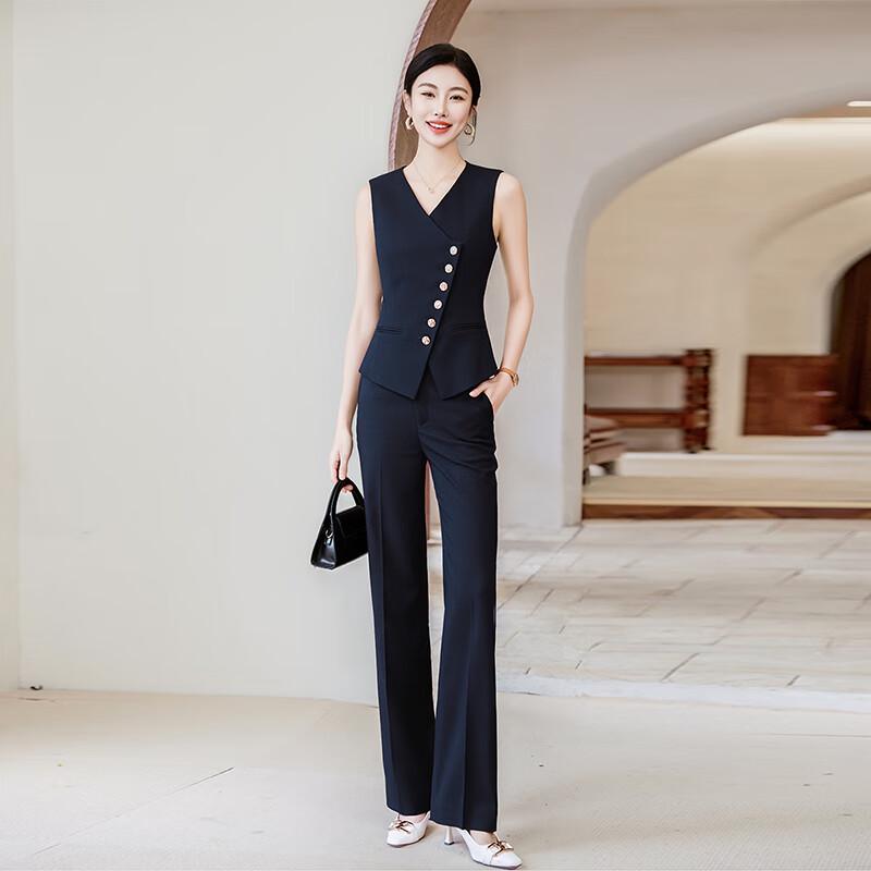 

Women s Irregular Vest & Wide-Leg Pants Set XL