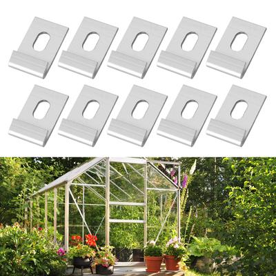 10Pcs Base Clips Hook Fixings Attaches Aluminium Greenhouses Fixture Set