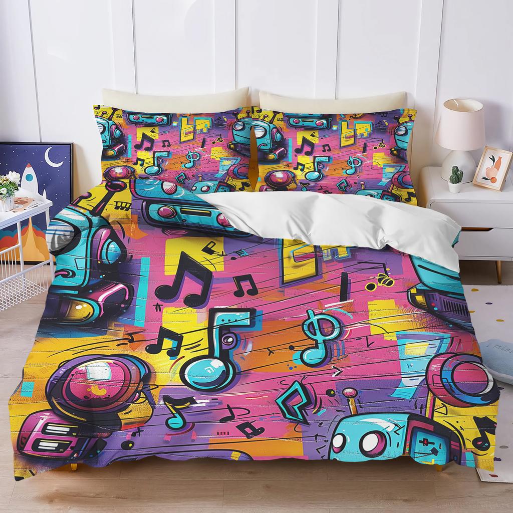 Bettwäsche Set Roboter Für Kinder Jungen Bettwäschesets Zuhause Twin 3-teiliges Set 1 Bettbezug Luxus 100% Polyester Modern Bedruckt