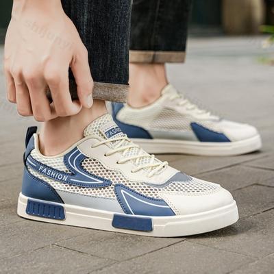 Summer Mens Shoes Mesh Breathable Comfortable Non Slip Outdoor Running Shoes 2025 Student Fashion Vulcanized Skateboarding Shoes