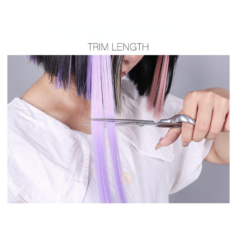 Gradiente invisível sem emenda natural cabelo de uma peça pendurado orelhas tingimento sintético peruca para cor cabelo longo destacando