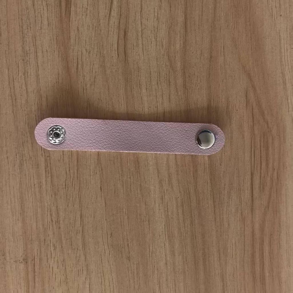 Cowhide Snap Button Cable Organizer and Scarf Buckle