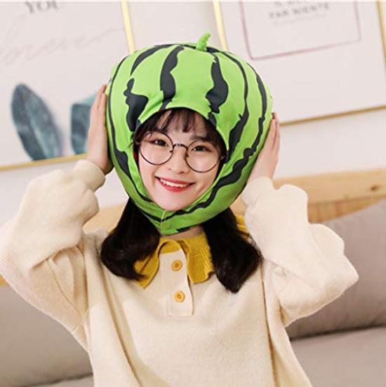 [Bestmaple] Casquette Tomate Peluche Coiffe Chapeau Pastèque (Pastèque)