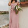 Summer Women's Pullover Hanger Strap Off Shoulder One Line Neck Lace Up Bow Tie Solid Color Split Fashion Casual Sexy Dresses