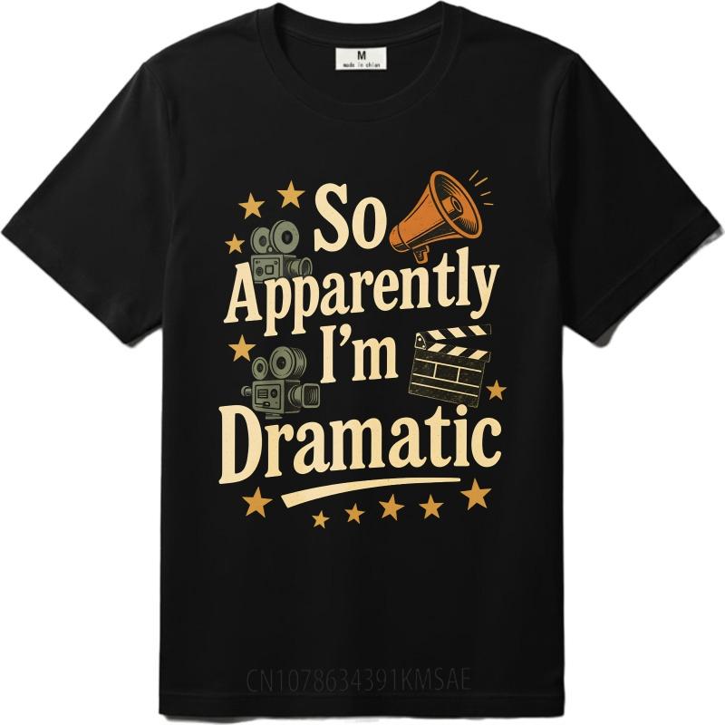 Sommer T-Shirt männlich Reise Teenager kurzärmeliges T-Shirt Schwarz So anscheinend bin ich dramatisch Basic Unisex Oberteile Grafik Trainings-Oberteile