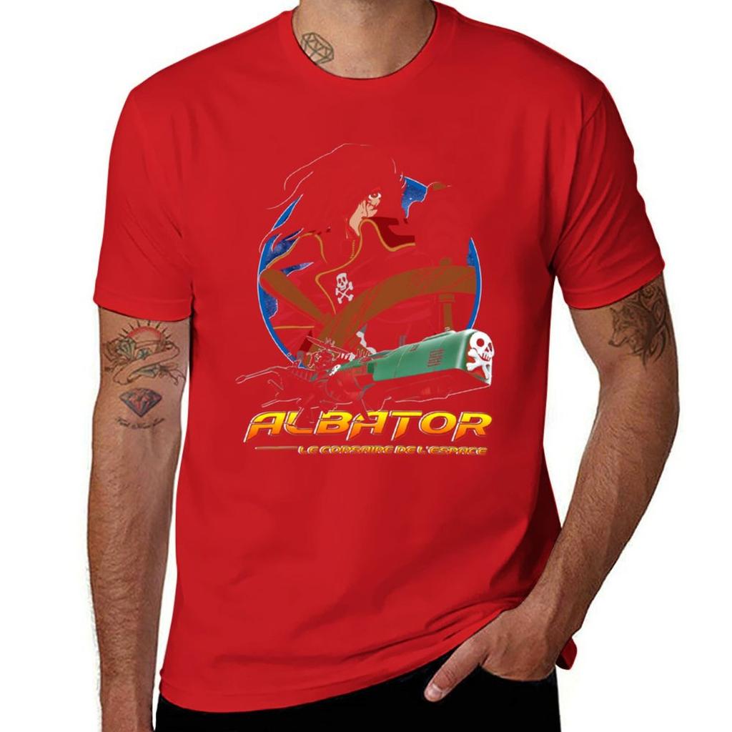 Capitaine Harlock Avec Atlantis - Arcadia - Albator The Space Corsair Essentiel T-Shirt Cute Clothes Blacks T Shirt for Men