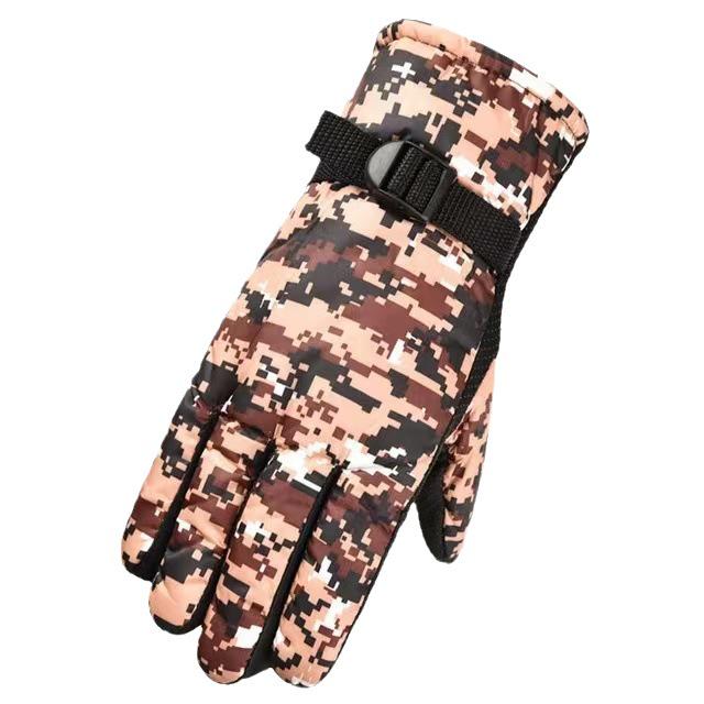 Winter Camouflage Non-Slip Cycling & Skiing Gloves - Thick, Velvet-Lined, Warm, Cold-Proof, Adult
