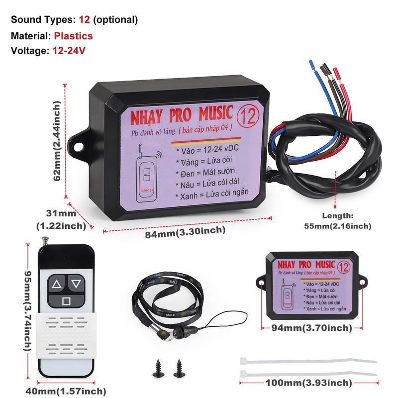 12V-24V 12 Sound Musical Electronic Horn Controller 3+ Pro Horn Speaker Sound Control Unit With Remote Control