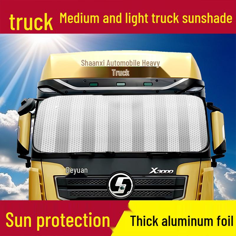 Large Truck Windshield Sunshade - Aluminum Foil Heat Insulation (220x80cm)