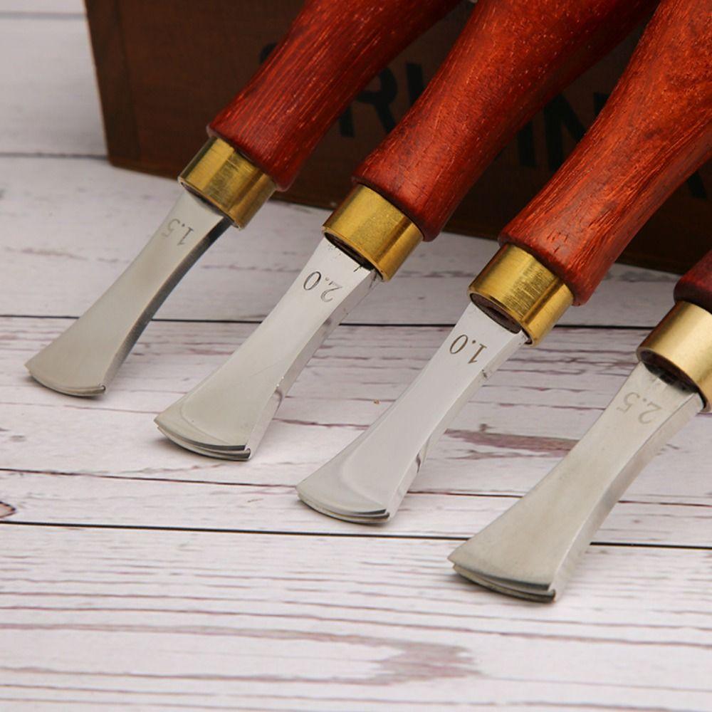 Wooden Handle DIY Shallow Slot Linear Edge Tool Leather Craft Creasing Tools Leather Edge Creaser