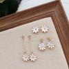 Cute Small Flowers Drop Earrings For Women Sweet Fashion Korean Daisy Sunflower Female Pendant Ear Gifts Jewelry