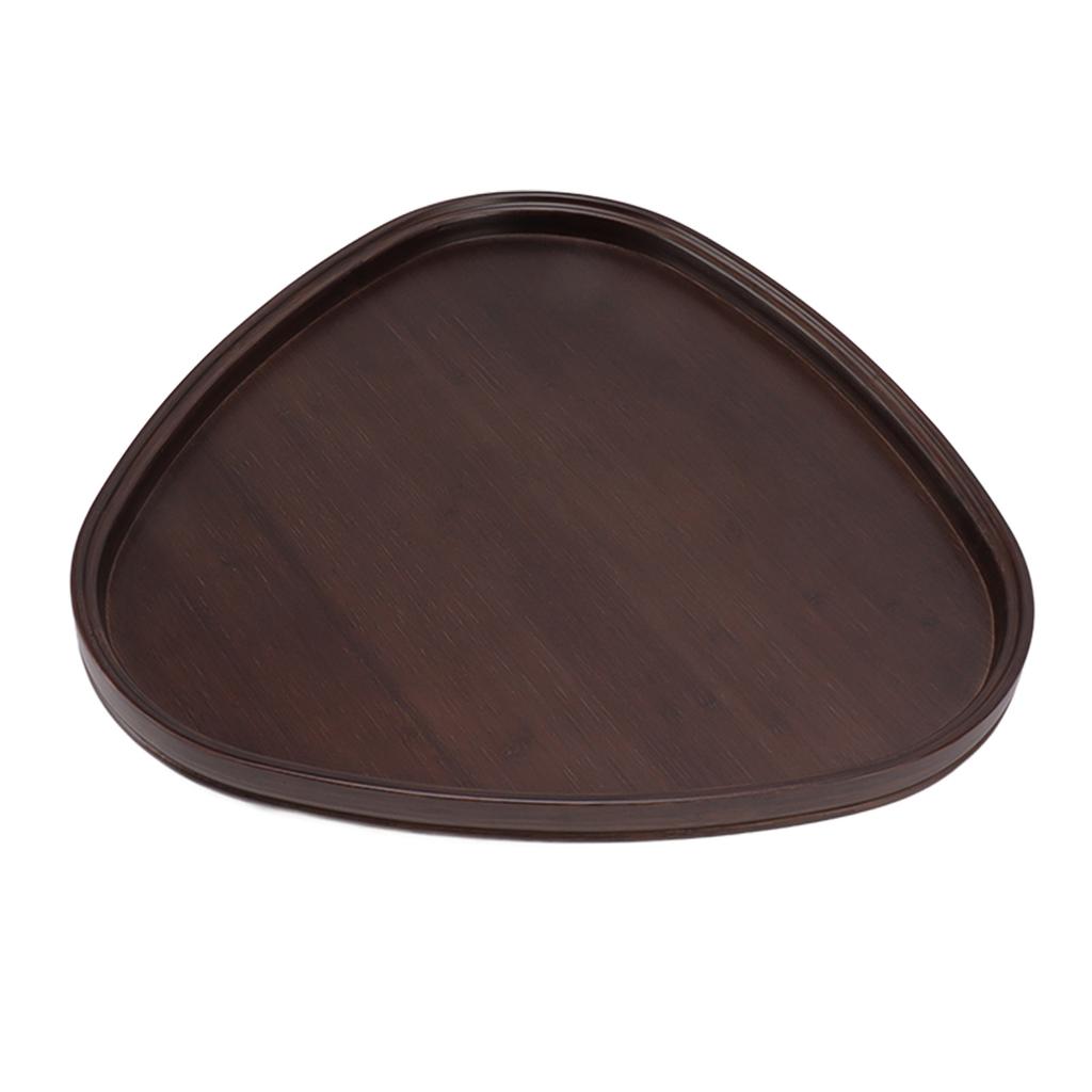 Wood Serving Tray Sturdy Bamboo Simple Elegant Triangular Multifunction Wooden Tea Tray for Cafe Office Dining Table